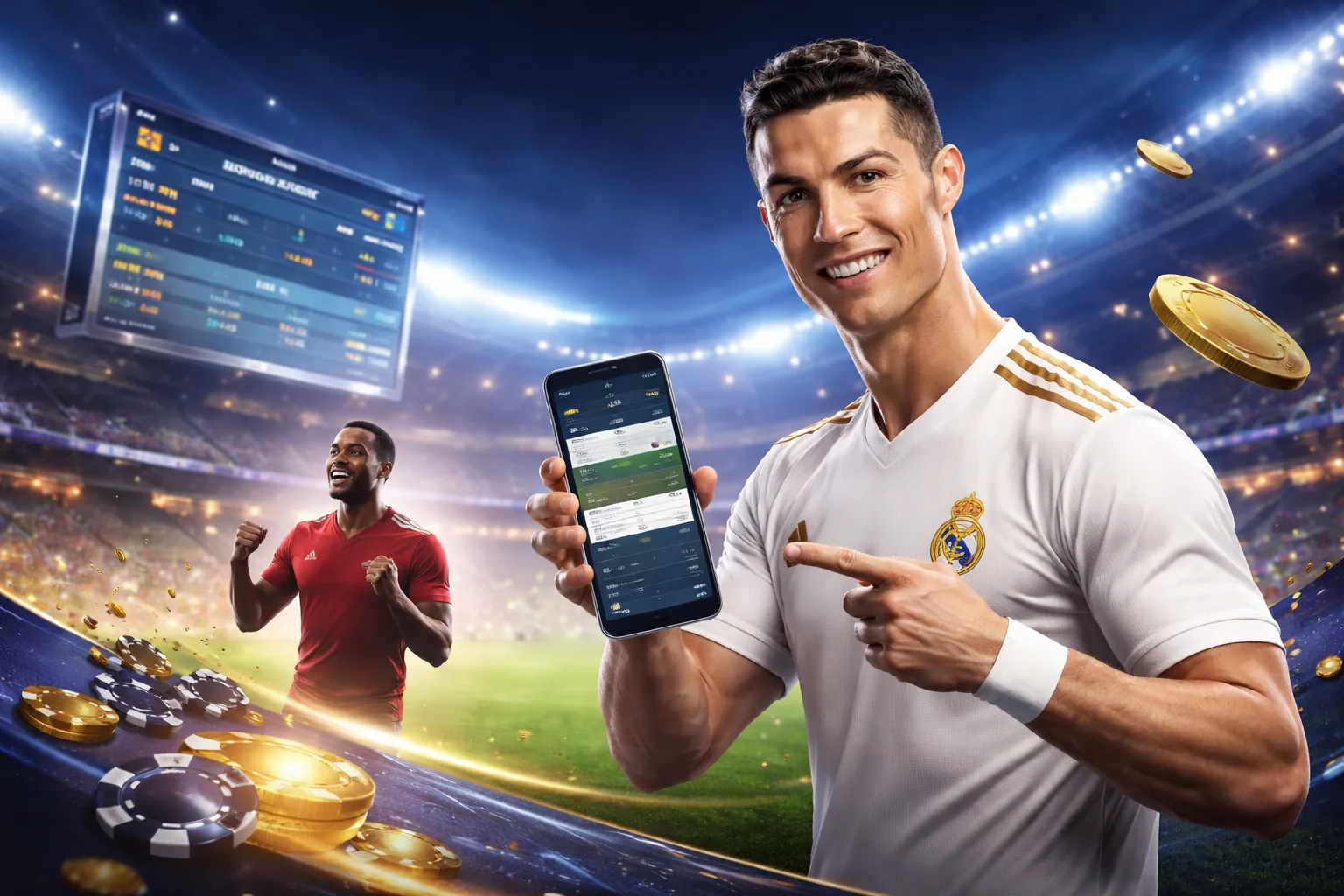 Hình ảnh banner SCR Nhà Cái 8ok với các trò chơi cá cược thể thao và casino